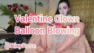 Valentine Clown Balloon Blowing