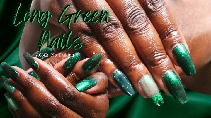 Long Green Nails ASMR