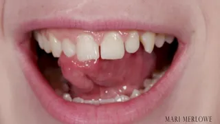 Extreme Mouth Teeth and Tongue Close Up - Mari Merlowe