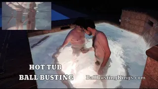 Ballbusting in the Hot Tub (Three Videos)