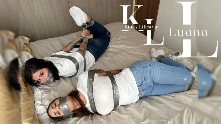 Simona is Not Answering, Luana Tries Looking for Her (Tight Jeans, White Shirt, White Socks, White Sneakers, Duct Tape, WrapGag, Hogtie, Bed)