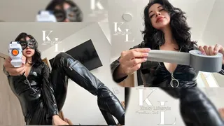 POV Catsuit Burglar Broke Into your Home (POV FemDom, Eyemask, Rope Bondage, TapeGag, Panty Stuffing, Cleavage, English Subtitled)