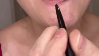 Black Lip Liner And Lipstick Worship