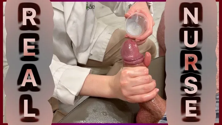 Sperm Test: Real Medical Handjob by Nurse in Shield without Gloves (POV)