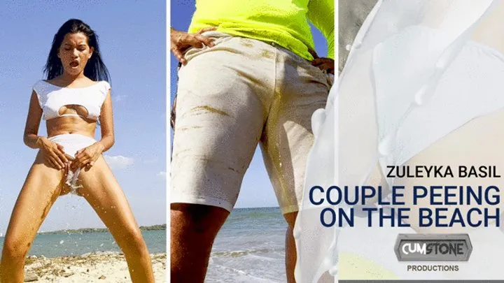 COUPLE PEEING ON THE BEACH