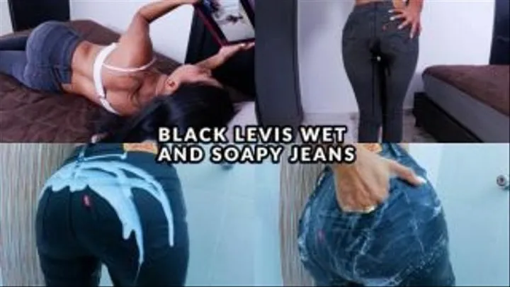 BLACK LEVIS WET AND SOAPY JEANS