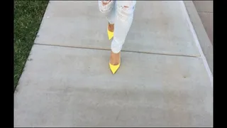 KsSunflwr, yellow louboutins walk, cumshot