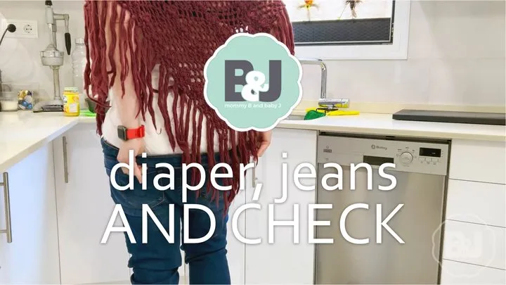 Diaper, jeans and check