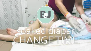 Soaked diaper change time