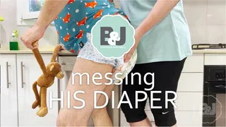 Messing his diaper