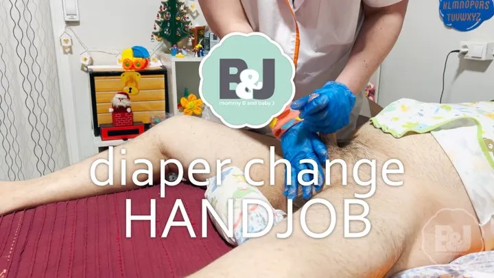 Diaper change handjob