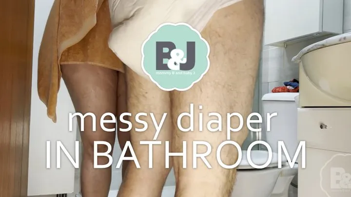 Messy diaper in bathroom