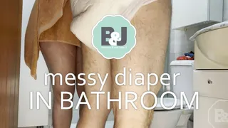 Messy diaper in bathroom
