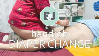 Handjob diaper change