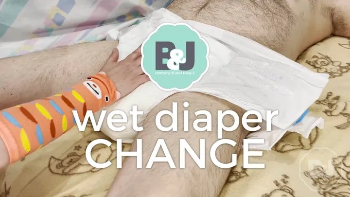 Wet diaper change