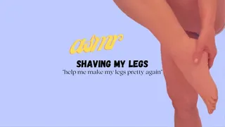 ASMR Shaving my legs POV Close Up
