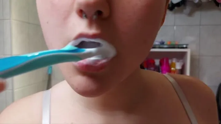 brushing my teeth