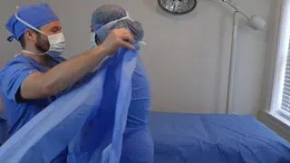 Worshipping Doctor Jess' ass (doctors in surgical PPE)