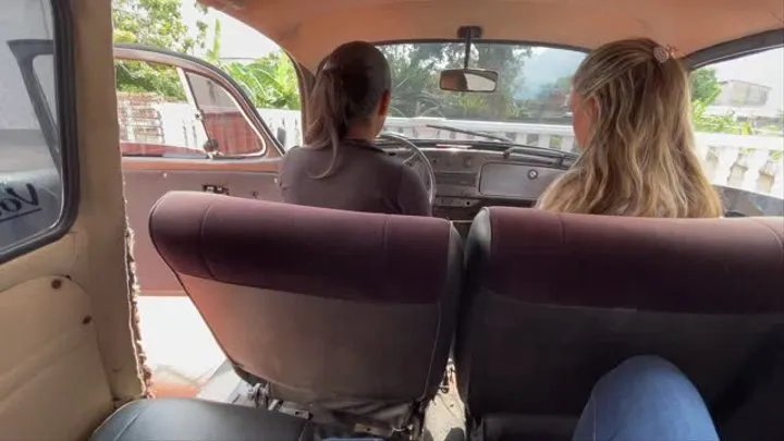 Jarlyn and Dalilah start the VW beetle (custom)