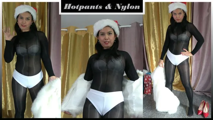 Shiny Nylon Santa - Hotpants Tease Part 1