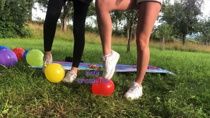 balloon burst with shoes