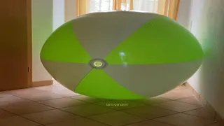 green and white beachball bounce