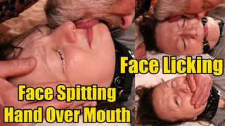 Face Licking, Spitting, Hand Over Mouth Domination