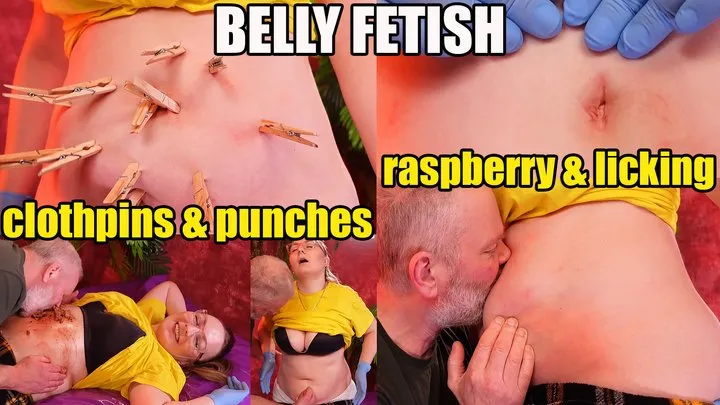 Belly Play: Clothpins, Punches, Raspberry Fetish, Licking