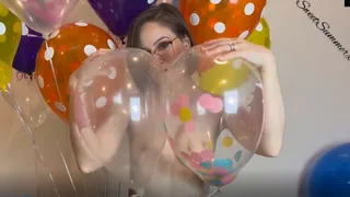 Popping Helium Balloons and Giving you a Blow Job in the Nude after Birthday Party (Reupload with Deleted BJ Scene)