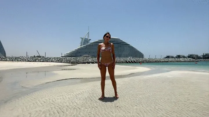 Vika on the beach in Dubai in a bikini 12