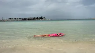 Vika in Dubai on the beach in bikini 4