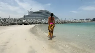 Vika in Dubai on the beach in bikini 11