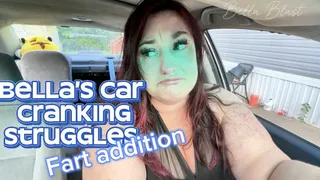 Gassy BBW Car Cranking Struggles: Car Won't Start, Flirty Tease with a Farting Twist