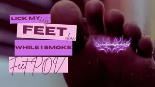 Lick My Feet Clean While I Smoke! Ebony Feet Smoking Fetish