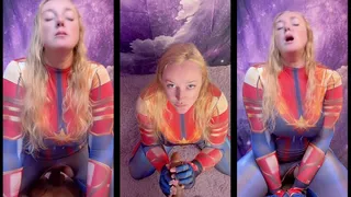 Captain Marvel gets a cosmic orgasm riding Nick Fury