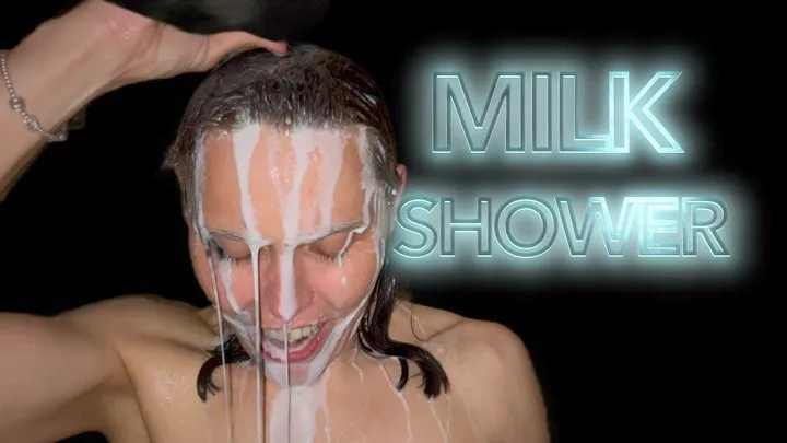 Milk Shower - Cold Freezing Milk poured over my naked body