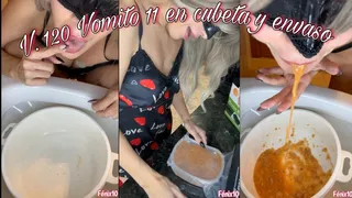 VOMITING 11 IN BUCKET AND CONTAINER Fenix10 (FOOD FETISH)