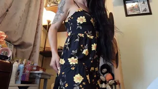 Ass in a sun dress