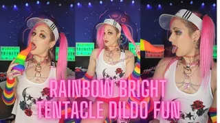 Rainbow Bright Tentancle Dildo Fun