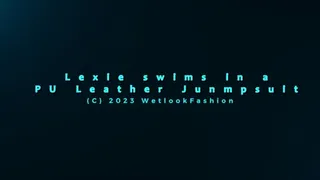 Lexie Swims in a PU Leather Jumpsuit