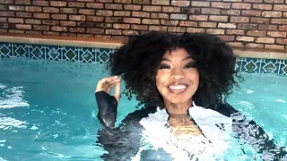 Rose Swims in a Matching Workout Set with a Jacket