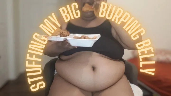 Stuffing My Big Burping Belly with Chinese Food | featuring: Ebony BBW Food Stuffing Eating ASMR Crunching Burping Round Belly