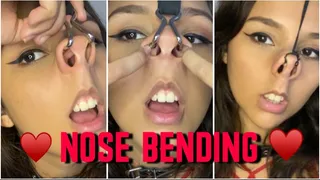 Playing With My Nosehooks - Nose Bending + Nose Fetish