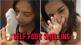SMELLING MY SWEATY FEETS - SELF FOOT SMELLING