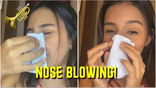 SOUNDS LIKE A TRUMPET! - HONKING NOSE BLOWING