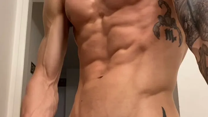 Tattooed Muscle Hunk POV Sweaty Dirty Talk Step-Daddy Moaning Flexing Bicep Cum JOI Masturbation