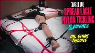 Spread Eagle Nylon Tickling with Bondage Mittens - Charlie Lou ( , 50fps)