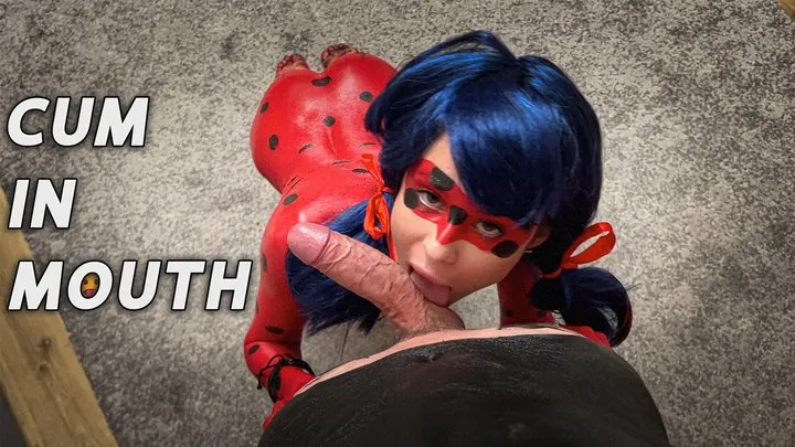 Blowjob and handjob from Ladybug paint cosplay and Cat Noir