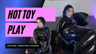 Latex Girl hot Fetish Dildo Fun