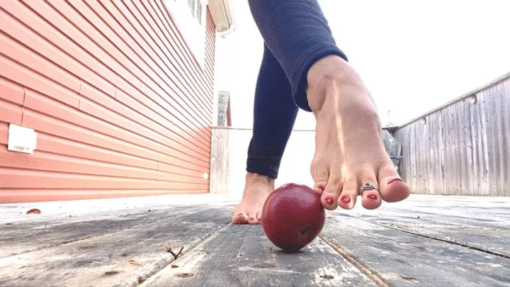 Fondling and Squishing an Apple with my Tiny Feet